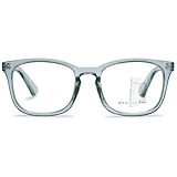 ABETOS Gleitsicht Lesebrille Multifokus Progressive Lesehilfe Sehhilfe Blaulichtfilter Damen Herren Retro Mode Multifocus Brille mit Sehstärke, Blau&Grau+1.5