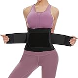 SIHOHAN Bauchweggürtel, Schwitzgürtel Fitness Gürtel, Verstellbarer Taille Trimmer Gürtel Fitnessgürtel, Waisttrainer Taillenformer, Bauchgürtel für Herren und Damen（Schwarz, L）