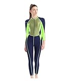 Taucheranzug Neoprenanzug Frauen Einteiligen Badeanzug for Schnorcheln Surf Bademode Combinaison Surf Femme(Green,XL)