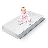 MUUN Matratze aus Memory-Schaum, 70 x 140 cm, Höhe 14 cm, sicher, Erstickungsschutz, atmungsaktiv, für Babys und Kinder, Bezug mit Aloe Vera, geeignet für Kinderbett, Wiege und Montessori-Bett, Modell