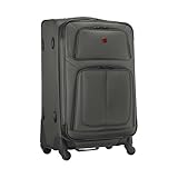 WENGER Sion Medium Weichschalenkoffer mit 4 Rollen, Trolley, Mittelgroß, 72 (82) l, Erweiterbar, Damen Herren, Reisen Urlaub, Grau, 653587