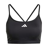 adidas Damen AeroReact Training 3Stripes Bra, Black, M