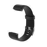 Armband Armband Uhr Ersatzarmband Silikon Uhrenarmband Kompatibel mit ID115 Plus Smart Watch, Schwarz , Wie Gezeigt