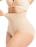 SHAPEMAX Shapewear Damen Bauchweg Unterhose Miederhose Hohe Taille Miederslips Body Shaper Unterwäsche Beige L