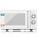 Grunkel Mikrowelle mit/ohne Grill, 25 Liter, 900 W + 1000 W, Grill 20MG 5-6 Leistungsstufen, 3 Kombinationsmodi, 30 Minuten Timer, Farbe weiß (mit Grill)