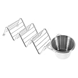 Gatuida Edelstahl Taco Halter mit Fächern und Sauce Becher Wellenförmiger Tortilla Ständer für Burritos und Pfannkuchen Rostfrei Platzsparend Leicht zu Reinigen für Küche und Tisch