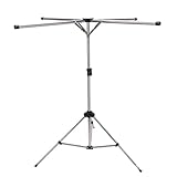 Klappbarer Wäscheständer, Edelstahl Wäscheständer, installationsfrei, 4 Stangen, großer Raum, geeignet für Balkon, Schlafzimmer, Wohnzimmer, etc
