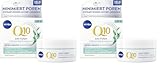 NIVEA Q10 Anti-Falten PORENVERFEINERUNG Extra Leichte Tagespflege, straffende Tagescreme mit LSF 15, Gesichtspflege für Mischhaut mit Q10, Algenextrakt und Aloe (50 ml) (Packung mit 2)