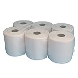 6 Handtuchrollen Papierhandtuchrollen Papierrollen Putztücher Handtuchpapier Putzrollen Recycling Tissue Natur weiß MIDI Rollen 1-lagig 20cm breit 300m auf Rolle