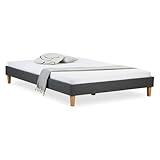 Homestyle4u 1983, Bett 120x200 Polsterbett Grau Bett Futonbett Doppelbett Bettgestell mit Lattenrost