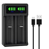 18650 Akku ladegerät, Universal 21700 Akku ladegerät, Smart LED USB Dual Akku ladegerät für 14500 16340 18350 18650 18490 17500 17670 21700 22650 26650 wiederaufladbare Li-Ionen-Akkus