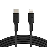 Belkin USB-C-/Lightning-Kabel (iPhone-Kabel zum Schnellladen für das iPhone 14 oder ältere Modelle) Boost Charge MFi-zertifiziertes iPhone USB-C-Kabel (Schwarz, 2 m)