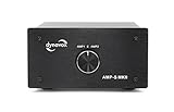 Dynavox AMP-S MKII, Verstärker- und Boxen-Umschalter in Metallgehäuse, für Stereo- und Surround-Verstärker, Verbindung über Bananenstecker oder Klemmanschluss, Schwarz