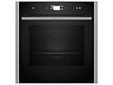 NEFF B64FT33N0 Einbau-Dampfbackofen N90, Integrierbarer Backofen 60 x 60cm, Slide&Hide, Full Touch TFT-Display, Multipoint Bratenthermometer, Soft Open & Close, Schwarz