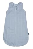 Alvi Babyschlafsack & Windel Blaubaer | Sommerschlafsack atmungsaktiv | Leichter Kinderschlafsack 100% Baumwolle waschbar | Baby Schlafsack ärmellos | Babyschlafsack Neugeborene