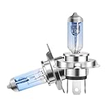 MOTORHOOK Lampe Auto H4 Halogen Auto Scheinwerferlampe 60/55W 12V,3500K Weißes Licht, 2 Stück, mit E-Prüfzeichen