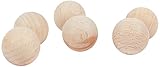 RAYHER HOBBY Rayher 6252400 Rohholz-Kugeln, ungebohrt, 25 mm ø, 6 Stück, Buchenholz, Holzkugeln ohne Loch, zum Basteln und Bemalen, wood