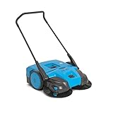 Steinbock Kehrmaschine Turbo Premium manuell | 2-fache Schmutzaufnahme | 77 cm Kehrbreite | 3.000 m²/h Kehrleistung | 50 l Kehrbehälter | blau | nasse/trockene Oberflächen | Handkehrmaschine