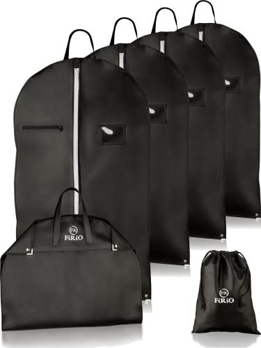 FiRiO® 4 x Kleidersack Anzug mit Tragegriff [NOTE 'SEHR GUT'] - Premium Kleiderhüllen mit Reißverschluss für Hemd & Kleid - Atmungsaktive Anzugtasche Kleidertasche Business für Reise & Aufbewahrung