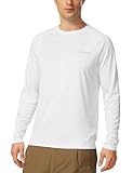 baleaf UV Shirt Herren Wasser UV-Schutz UPF 50+ Rashguard Sonnenschutz Langarm Shirt Weiß L