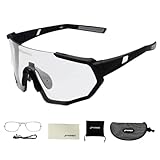 kowaku Fahrradbrille, Sport-Sonnenbrille, leichte Fahrradbrille für Golf,für Outdoor, Ski, Klettern, Rucksackreisen, Schwarz