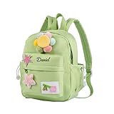 Benutzerdefinierter Kinderrucksack mit Namen - Personalisierte Schultasche für Mädchen Jungen, niedliches Blumenstern-Design, leicht, verstellbare Riemen, große Kapazität, Nylon-Rucksack für