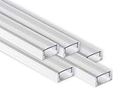 AFTERTECH 5 x 2 m (10 m) 1708B 17 x 8 mm Profil aus weißem Aluminium für LED-Streifen 2 m 2 m + Abdeckung (5 x 2 m, 1708 weiß, klar)
