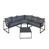 HTI living Terrassenmöbel Ecklounge Cirella Sitzgruppe Garten Eckbank Tisch