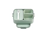 Mepal Bento Brotdose Midi Take A Break - Brotdose mit Bento Box - Für 2 Sandwiches oder 4 Brotscheiben - Lunchbox für kleine Snacks & Reste - Brotdose Erwachsene Essenbox mit Fächern - Nordic sage