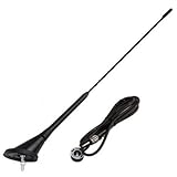 40cm Universal Autoantenne mit Kabel und Fuss KFZ Stabantenne UKW - FM - Dachantenne ANTENNENFUSS KOMPLETT