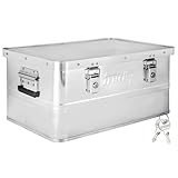 Trucky Aluminium Box mit Deckel Silber Alu Kiste Box Alukiste 50 Liter Transportbox Metallbox Alu Aufbewahrungsbox Boxen Abschliessbar Metallkiste