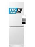 Heinrich´s Kühlgefrierkombination 175Liter, XXL, kühlschrank mit gefrierfach, Kühlvolumen 122L, Gefrierfach 53L,LED Innenraumbeleuchtung, leise 39dB,große Tiefkühlboxen, 7 Temperaturstufen,inox