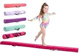 Schwebebalken für zuhause – Erstaunliche Balance-Ausrüstung für Kinder zu Hause – Wildlederimitat, hochdichter EVA-Schaum – Größen 210 cm/240 cm/270 cm – Lernkarten, Tragegurte, Tragetasche