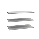 FORTE Einlegeböden 3-er Set für 170er Schwebetürenschränke, Holzwerkstoff, Grau, 82,9 x 42 x 1,5 cm