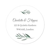 48 PERSONALISIERT Adressaufkleber Hochzeit Weihnachten Address Aufkleber Rücksendung Adresse Etiketten Geschäftsadresse Gastgeschenk Sticker 40mm - Rd 401 (004 Eukalyptus)