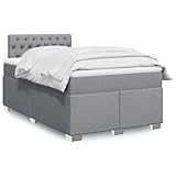 Xichuzi Boxspringbett mit Matratze Hellgrau 120x200 cm Stoff, Bett, Bettgestell, Jugendbett, Schlafzimmer Bett, Bed Frame - 3285862