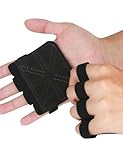 KUTOOK Fitness Handschuhe Herren Damen Fitnesshandschuhe Trainingshandschuhe Kraftsport Gym Gewichtheber Handschuhe Griffpolster Griffpads für Krafttraining Gewichtheben Klimmzüge Crossfit Schwarz M