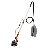 Elektrische Trockenbauschleifmaschine,6-Gang Elektrischer Trockenbauschleifer, 750W Wandschleifer, 800-1800RPM Decken-Wandschleifer Mit Staubabsaugung,bis 90° neigbarer Schleifkopf (Orange)