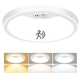 Oumida LED Deckenleuchte mit Bewegungsmelder, 18W Deckenlampe Bewegungssensor Innen, Rund Sensor Licht für Schlafzimmer, Flur, Küche, Badzimmer, Balkon, Keller, Garage, Treppe 22cm (22CM)