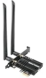 WLAN Karte, Intel AX210 Bluetooth5.2, Bis zu 5400Mbit/s Tri-Bands(6G/5G/2.4G) WLAN PCIe WiFi 6 Karte für Windows 11/10(64bit)