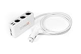 Technaxx Autoladegerät Halterung TE11 mit 4-Port USB-Anschlüssen und 3-fach Kfz-Verteiler für Smartphone/Tablet