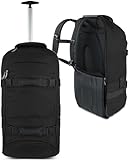 normani Reisetasche Trolley mit Rucksackfunktion 90 Liter - Backpacker mit Frontloader praktischer Reisetrolley und Rucksack in Einem mit 7 Fächern Farbe Schwarz