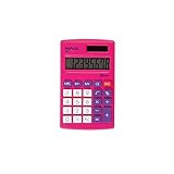 MAUL Taschenrechner M8 | Rechner mit großem 8-stelligem Display | Standardfunktionen für Büro, Zuhause und Schule | Funktionstasten farbig | Solarrechner mit Batterienutzung bei Dunkelheit | Pink