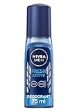 NIVEA MEN Fresh Active Deo Zerstäuber, Deodorant mit einzigartiger INFINIFRESH Formel und Meeresextrakten, Deo ohne Aluminium für 48h effektiven Deo-Schutz (75 ml)