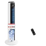 Levoit 20dB sehr leiser Turmventilator, 26W Ventilator mit DC Motor, Fan mit Fernbedienung Kühlung, 90° Oszillierender Tower Fan, 7,9m/s Geschwindigkeit, Standventilator 4 Modi 12 Stufen 12 Std Timer