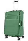 Travelite Reisekoffer groß mit Dehnfalte, nachhaltig, 4 Rollen, MIIGO, Weichgepäck Trolley aus recyceltem Material, TSA Schloss, 77 cm, 90-96 Liter