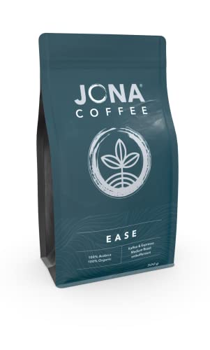 JONA COFFEE EASE BIO Kaffeebohnen entkoffeiniert 1 KG, Kaffeebohnen Entkoffenierte 1000 Gramm, koffeinfrei ganze Bohnen Decaf Espressobohnen, Entkoffeiniert, Kaffee ohne Koffein, Arabica