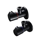 Uonlytech 2Stücke Messing Duschkopf mit Wasserdruckregler Handheld Sprühgerät Druckreduzierendes Ventil Schwarz Rot und Schwarz Durchmesser Installieren
