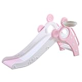 Faltbare Rutsche für Innen und Außen, ab 1 Jahr, Kinderrutsche für den Garten, Geschenk für Kinder, Geburtstagsgeschenk (Rosa)