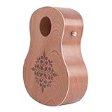Ionikuper Tragbare Handtrommel Cajon Box Druminstrument Holz Mahagoni Classic Gitarre Körperform Reisenbereit mit Gürtel und Tasche warm, satter Sound